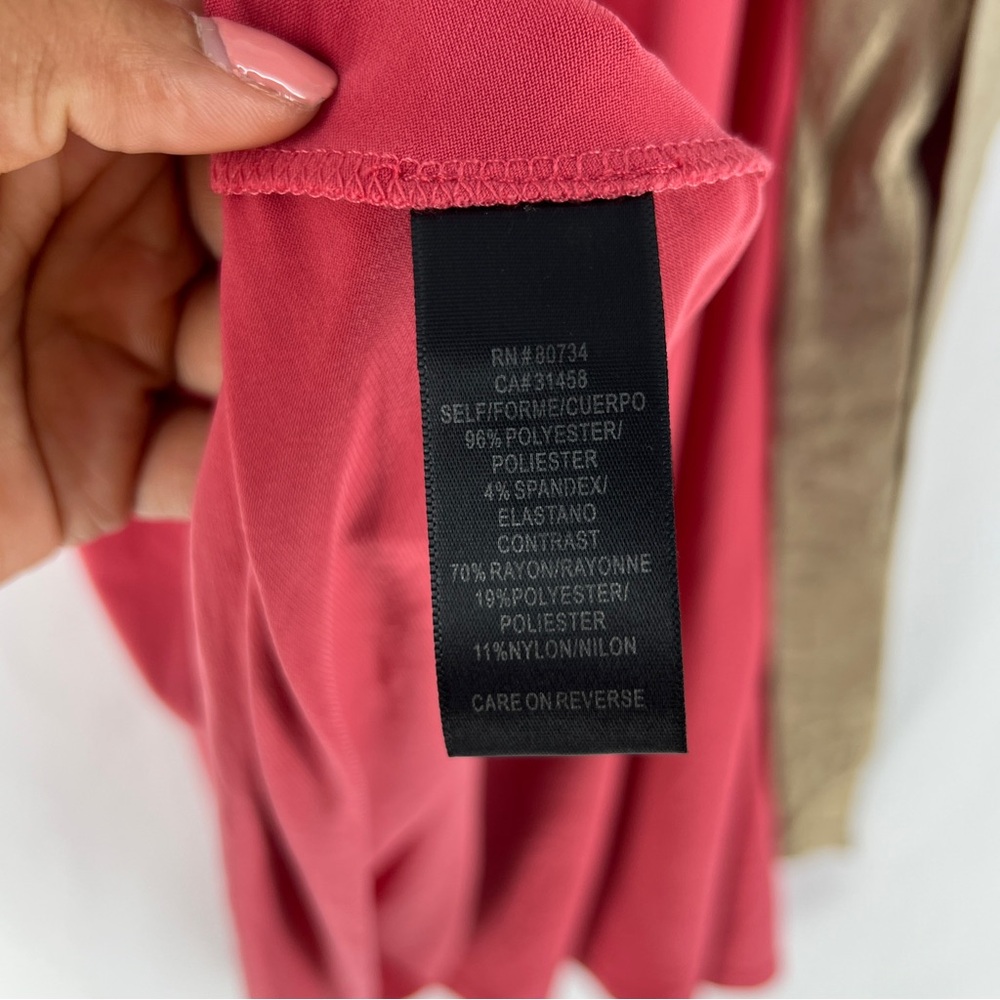 BCBG Paris Y2K Surplice Halter Neck Stretch Jersey Knit‎ Tie Waist Dress Size 6 - Picture 7 of 15